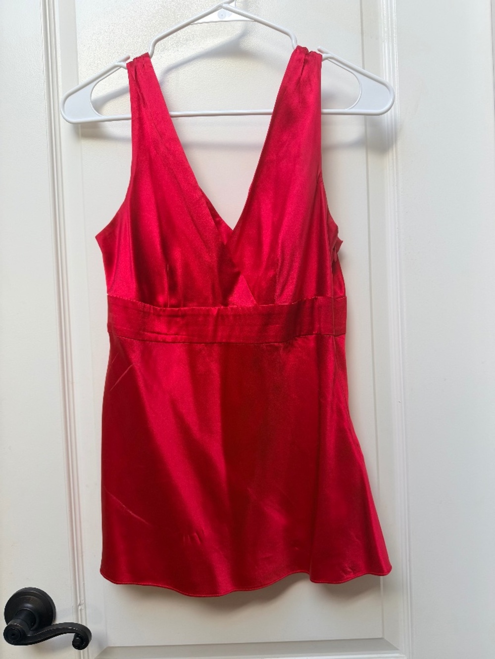 INC International Concepts 100% Silk Red Satin Tank Top Size 6
